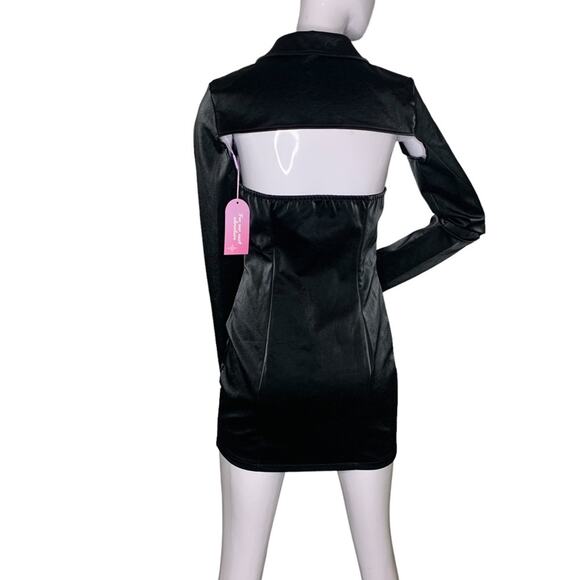 Look Sky NWT  Faux Leather Mini Dress Sz M Two piece Bolero Vest … - Picture 3 of 12